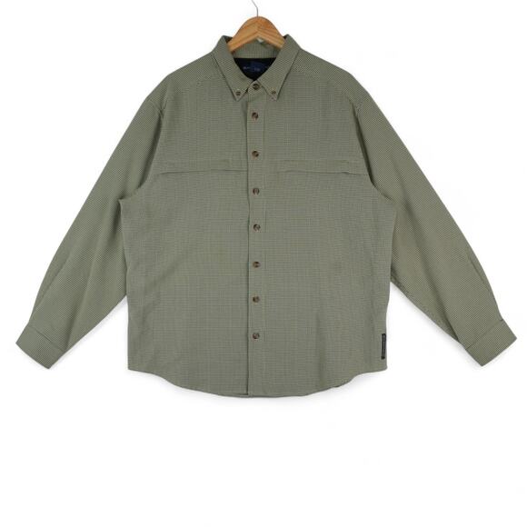 ExOfficio Shirt Mens L Outdoor Vented Hiking Button Down Plaid Long Sleeve - Picture 3 of 12